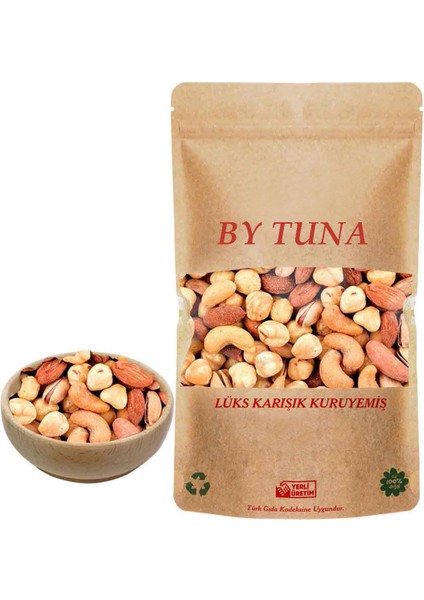 By Tuna Kuruyemiş Karışık Çiğ Kaju Çiğ Badem Çiğ Fındık Antep Fıstığı 250 gr