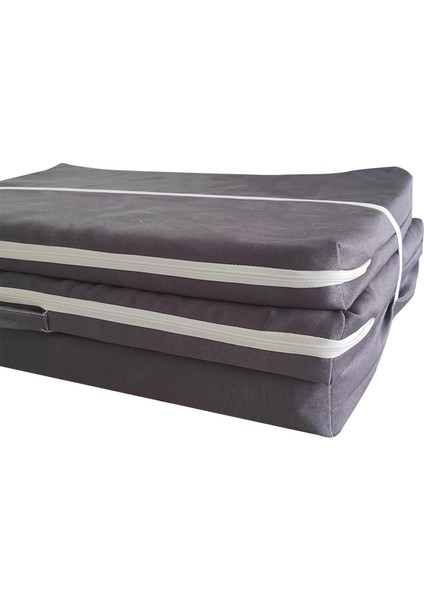 Tek Kişilik Katlanır Yer Yatağı Sünger Yatak Gri 80X180 Cm-7 cm