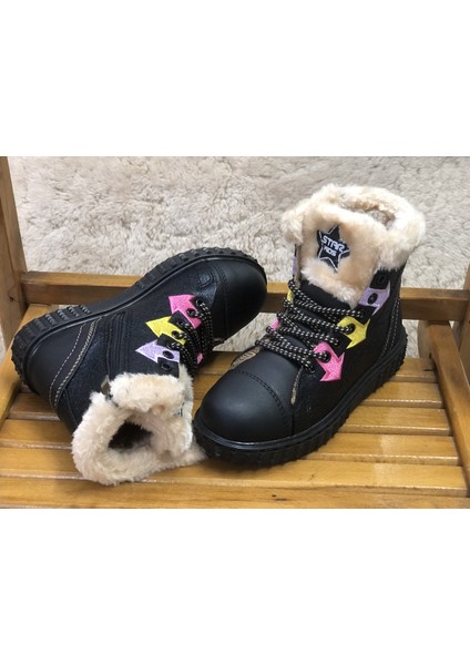 Star kids Kız Çocuk Renkli Kısa Içi Tüylü Kısa Bot Postal fırsatları