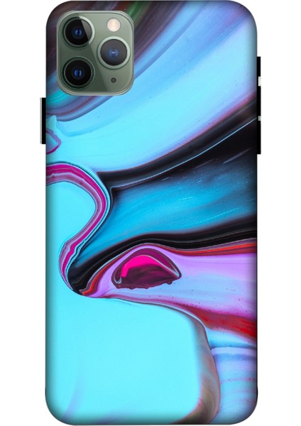 Deste Apple iPhone 11 Pro Max Kılıf Mermer Baskılı Desenli Silikon Kılıf A++-8008