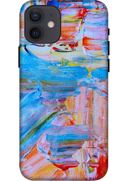 Deste Apple iPhone 12 Kılıf Boyama Baskılı Desenli Silikon Kılıf A++-8294
