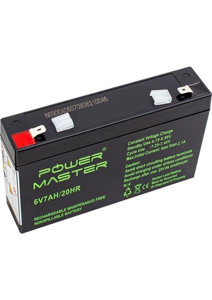 6VOLT 7AMPER Akü 6V 7A 150X50X94MM