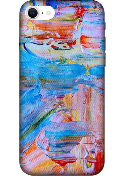 Deste Apple iPhone Se 2020 Kılıf Boyama Baskılı Desenli Silikon Kılıf A++-8294