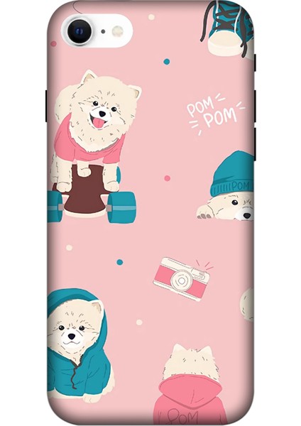 Deste Apple iPhone Se 2020 Kılıf Köpek Baskılı Desenli Silikon Kılıf A++-8261