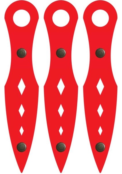 Ahşap Oyuncak Samuray Seti 3 Lü, Katana Kılıcı + 3 Ad. Ninja Yıldızı Kohga + 3 Ad. Fırlatma Bıçağı Kunai Kırmızı