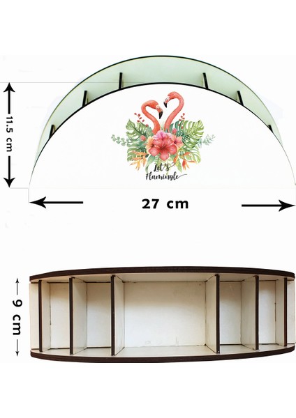 Flamingo Aşkı Ahşap Masaüstü Kalemlik Kalem Kutusu Organizer