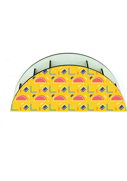 Geometrik Desenli Ahşap Masaüstü Kalemlik Kalem Kutusu Organizer