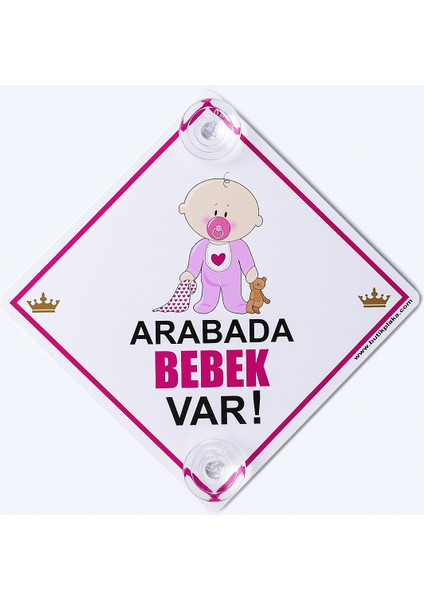 Dikkat Arabada Bebek Var/ikaz Levhası/emzikli Kız Bebek