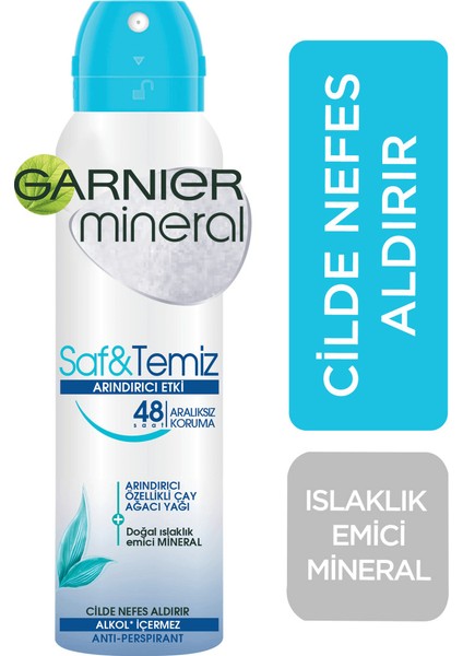Mineral Saf&temiz Sprey Deodorant 150 ml