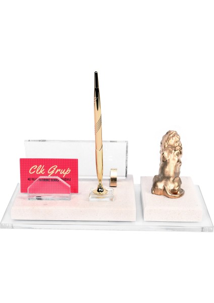 İsme Özel Kabartma Oturan Aslan Biblolu Taraftarlar İçin Dubai Mermer Masasütü İsimlik modelleri