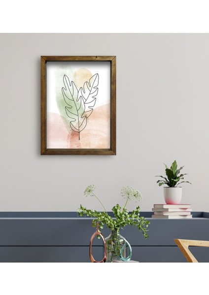 Gift Otel Odası Konseptli Doğal Masif Ahşap Çerçeveli Tablo 45X65CM-98