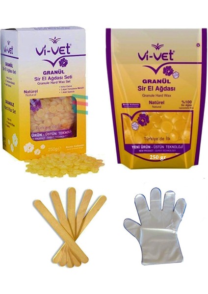 Vivet Granül Ağda Natürel Set 250GR Yedek 250GR(İNCİ Boncuk Ağda) Full Set