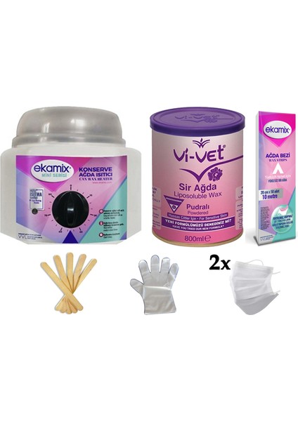 Konserve Ağda Makinesi Vivet Pudralı Ağda 800 ml Bez 10 mt