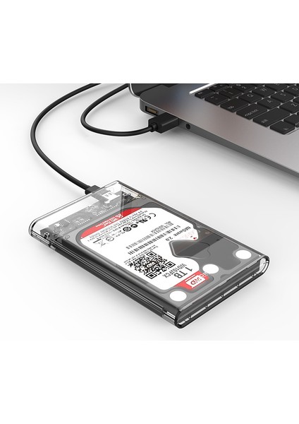 USB3.1 Gen1 Type-C 2.5” inch SATA SSD Hard Disk Kutusu Şeffaf