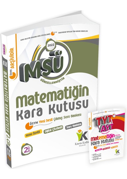 Kara Kutu Yayınları 2022 MSÜ Matematiğin su 2. Cilt Konu Özetli Dijital Çözümlü Çıkmış Soru Bankası
