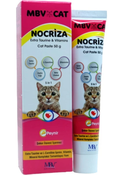 Mbv Nocriza Taurin ve Vitamin Peynirli Kedi Macunu 50  gr