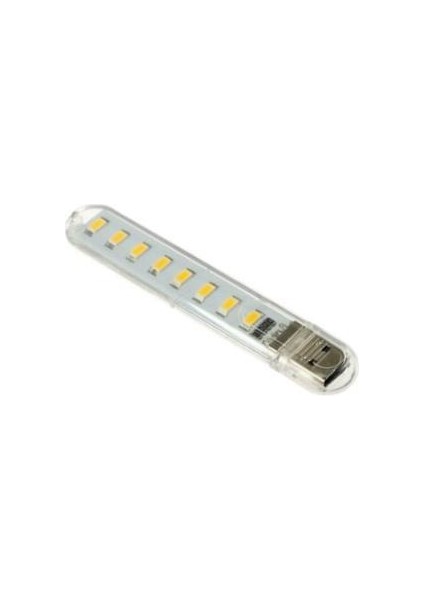 OPTANA Taşınabilir USB LED Işık Mini Flash USB Stick Light 8 LED Kamp Işığı Sarı