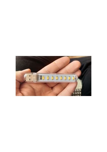 OPTANA Taşınabilir USB LED Işık Mini Flash USB Stick Light 8 LED Kamp Işığı Sarı