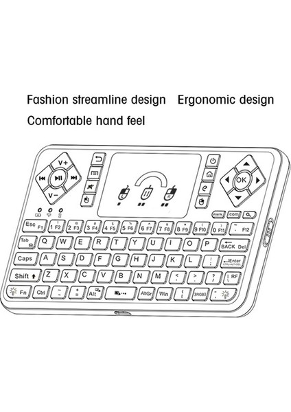 Q9 2.4g Rf Kablosuz Klavye Fare Combo El Uzaktan Kumanda (Yurt Dışından)
