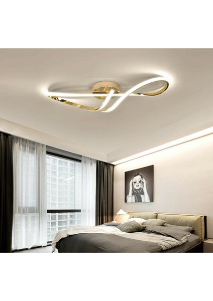 Modern Luxury Tasarım Plafonyer LED Avize Gold Sarı BURENZE1005