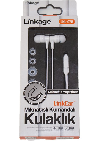 Linkear LKL-07B Mıknatıslı Kulak Içi Kulaklık - Beyaz