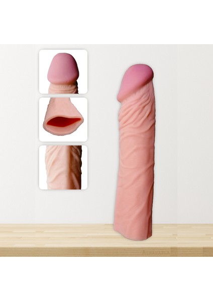 Penis Kılıfı 5 cm Uzatmalı Dolgulu Realistik Gerçekçi
