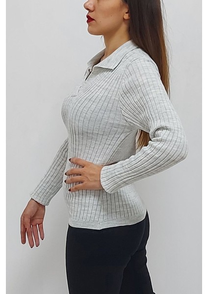 Polo Yaka Kazak Gri fırsatları