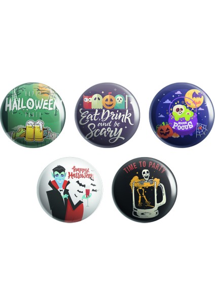 Parti Çocuk Halloween Parti Kutlama Magnet Açacak 5'li Paket