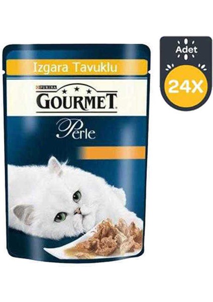 Purina Gourmet Perle Izgara Tavuklu Pouch Yetişkin Kedi Yaş Maması 24 x 85 G fiyatları