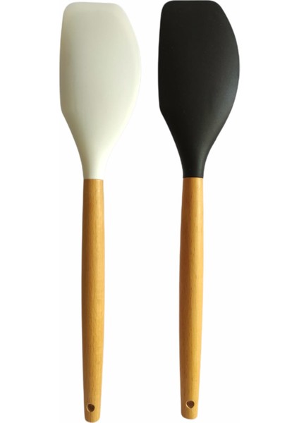 Yanmaz Yapışmaz Ahşap Saplı Lüks Spatula 2 ' Li Set 30 cm