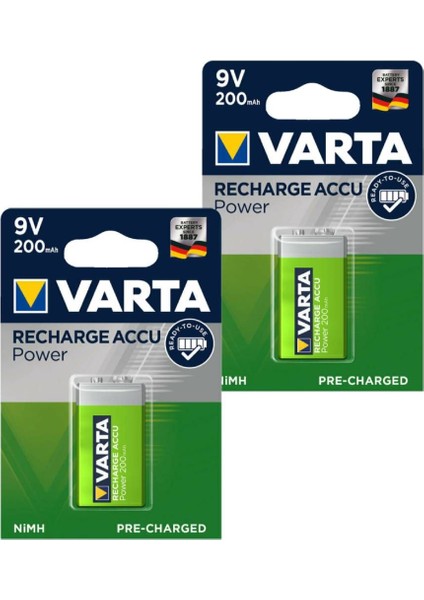 Ready 2 Use 9V 200 Mah Şarj Edilebilir Pil 2 Adet