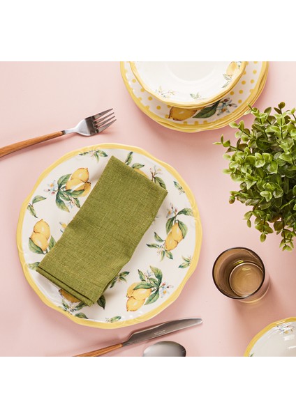 Puantiyeli Limon 24 Parça 6 Kişilik Porselen Yemek Takımı modelleri