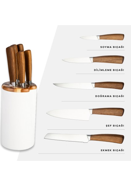 Kuğu Seramik 6 Parça Bıçak Seti