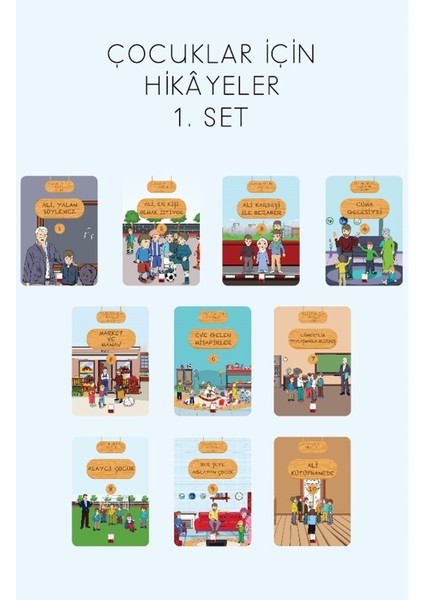 Çocuklar Için Hikayeler 1. Set (10 Kitap Takım) - Abdulkadir Aydoğan