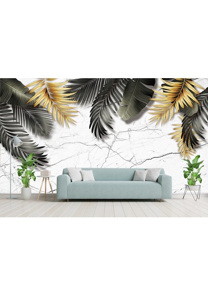 3d Yapraklı Duvar Kağıdı Tek Parça 315X280 cm TDK6592