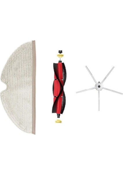 Roborock S5 Max Aksesuar Seti 1 Adet Tam Yüzeyli Fiber Mop Bezi 1 Adet Yan Fırça 1 Adet Ana Fırça