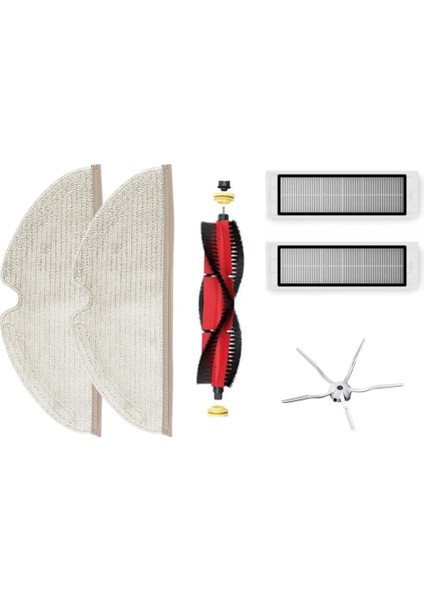 Roborock S5 Max Aksesuar Seti 2 Adet Tam Yüzeyli Fiber Mop Bezi 2 Adet Hepa Filtre 1 Adet Yan Fırça 1 Adet Ana Fırça