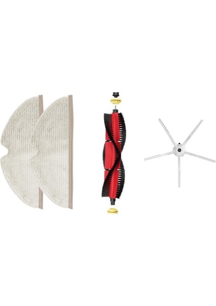 Roborock S6 Pure Aksesuar Seti 2 Adet Tam Yüzeyli Fiber Mop Bezi 1 Adet Yan Fırça 1 Adet Ana Fırça