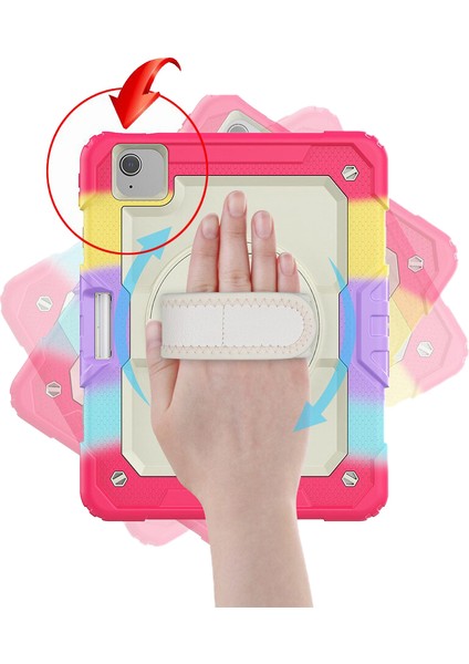 Apple iPad Air 5 Air 4 10.9" Kılıf Renkli Strap Zırh Case A2072 A2316 A2324 A2325 A2588 A2589 A2591
