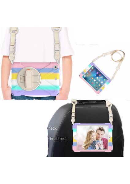 Apple iPad 5. Nesil 9.7" Kılıf Renkli Strap Zırh Case 2017 A1822 A1823 fırsatları