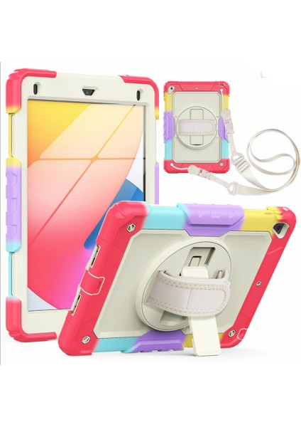 Apple iPad 5. Nesil 9.7" Kılıf Renkli Strap Zırh Case 2017 A1822 A1823