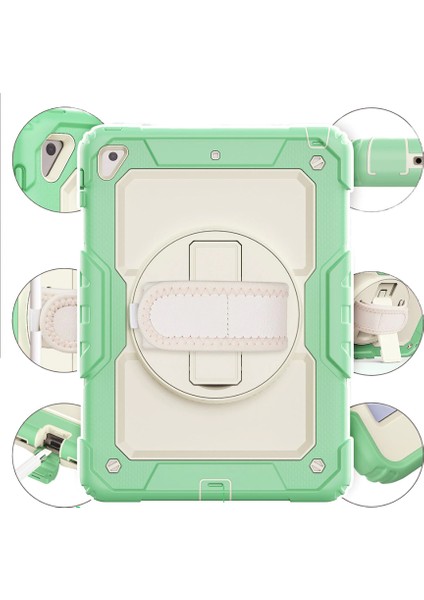 Apple iPad 5. Nesil 9.7" Kılıf Renkli Strap Zırh Case 2017 A1822 A1823