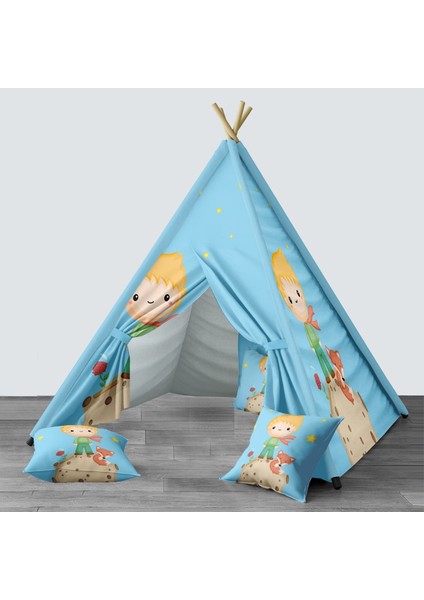 Dijital Baskılı Kızıldereli Mindersiz Çocuk Odası Oyun Çadırı Model 129