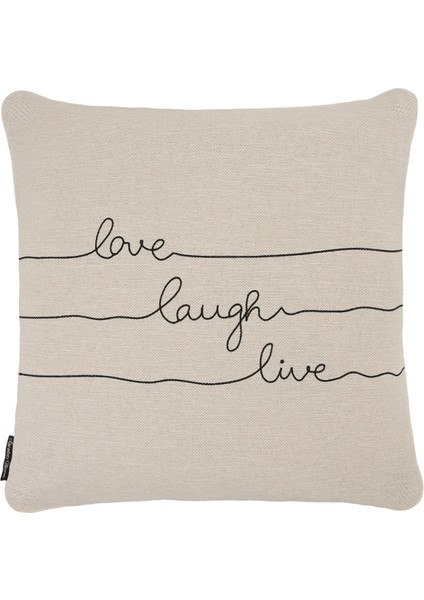 Yastık Kırlent Kılıfı Sev Z Nakışlı Krem