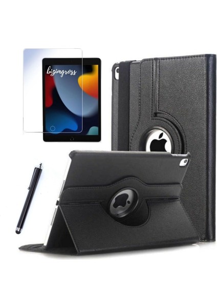 Apple iPad 9 Kılıf 9. Nesil (MK2P3LL) 10.2 Dönebilen Tablet Kılıfı + Ekran Koruyucu + Tablet Kalemi
