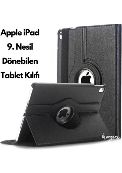 Apple iPad 9 Kılıf 9. Nesil (MK2P3LL) 10.2 Dönebilen Tablet Kılıfı + Ekran Koruyucu + Tablet Kalemi