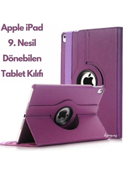 Apple iPad 9 Kılıf 9. Nesil (MK2P3LL) 10.2 Dönebilen Tablet Kılıfı + Ekran Koruyucu + Tablet Kalemi
