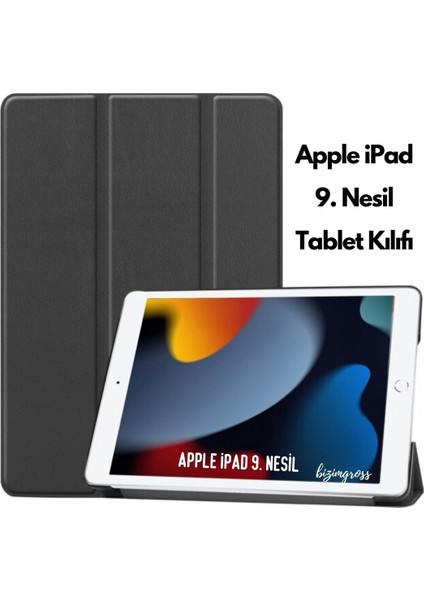 Apple iPad 9 Kılıf 9. Nesil 10.2 Smart Folio Cover Akıllı Uyku Modlu Pu Deri Standlı Tablet Kılıfı