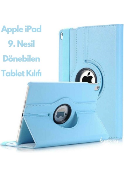 Apple iPad 9 Kılıf 9. Nesil (MK2P3LL) 10.2 Dönebilen Tablet Kılıfı + Ekran Koruyucu + Tablet Kalemi