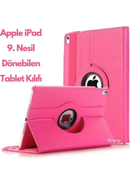 Apple iPad 9 Kılıf 9. Nesil (MK2P3LL) 10.2 Dönebilen Tablet Kılıfı + Ekran Koruyucu + Tablet Kalemi